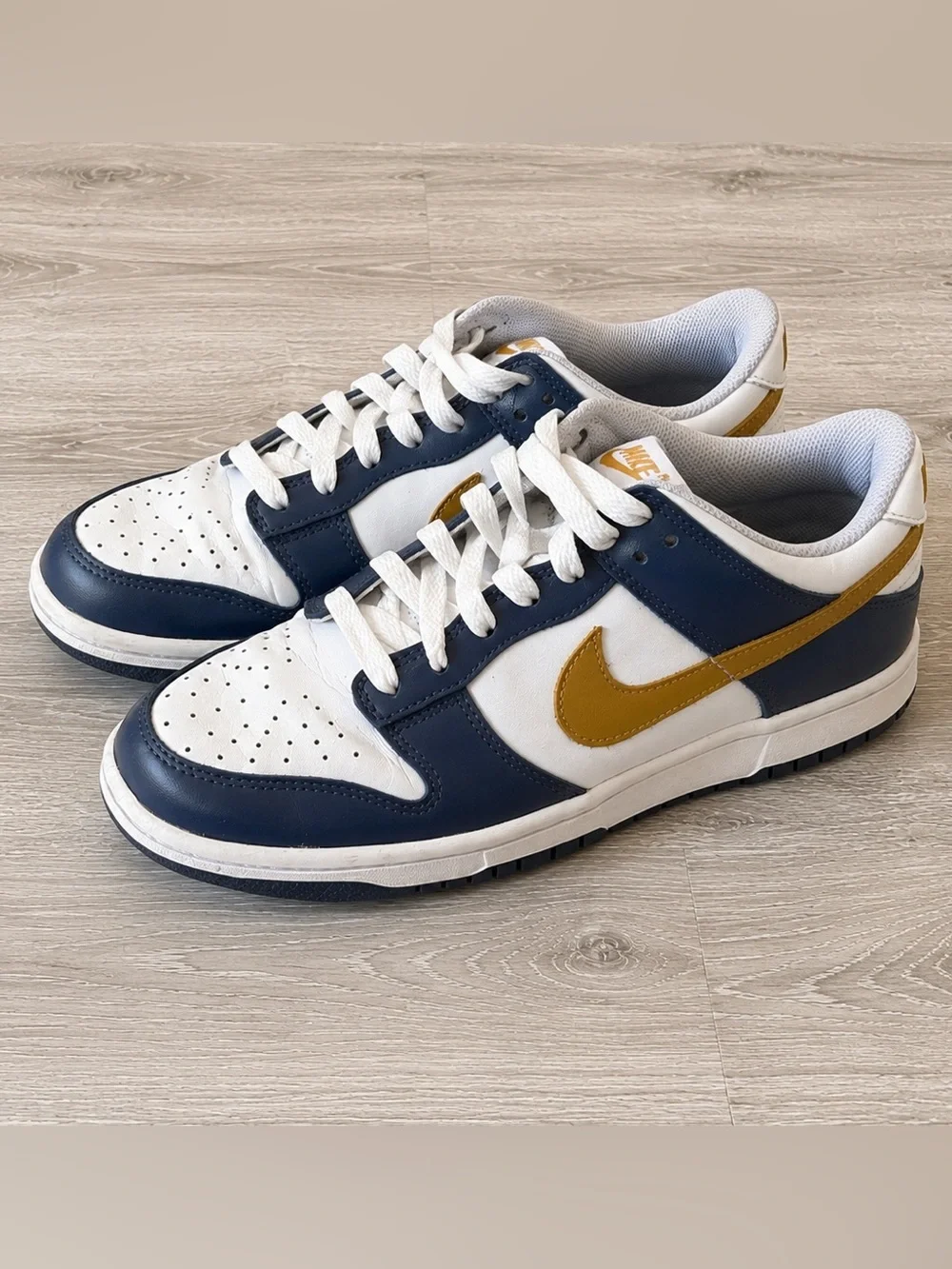 Nike Dunk Low Midnight Navy Gold FB9109-111 Youth 7Y Womens 8.5